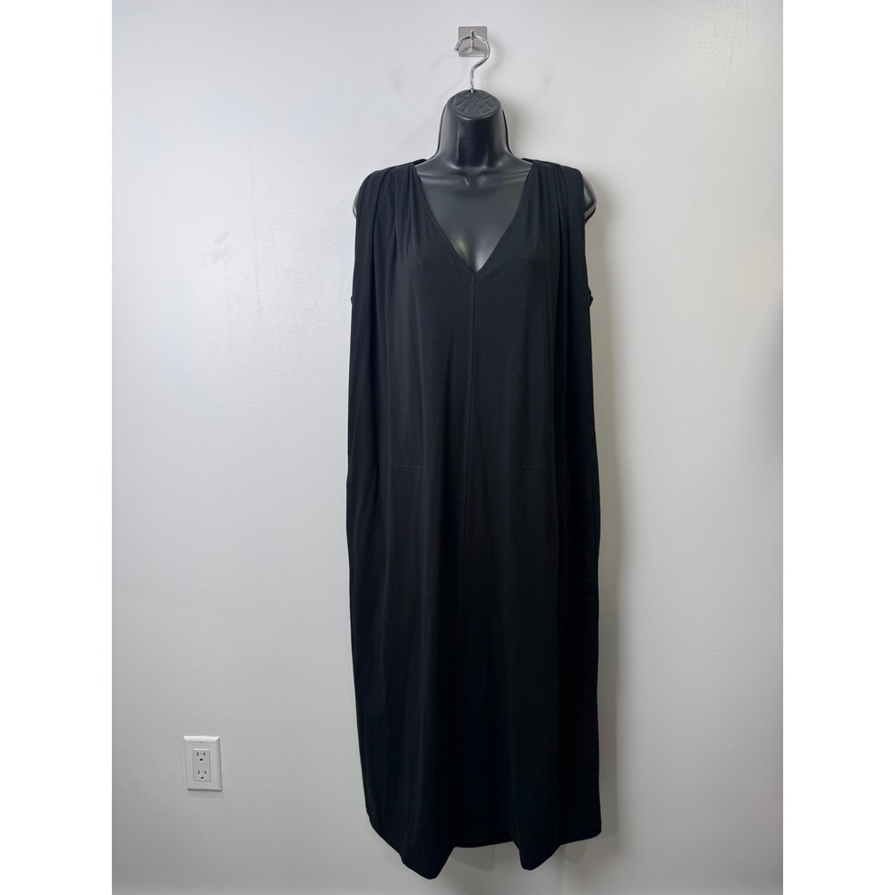NWT NOSTRA SANTISSIMA Women Black Maxi Dress Draped Avant Garde Goth Small